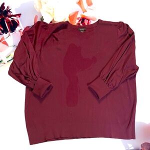 2X burgundy/deep plum ribbed knit pullover sweater.  Ribbed knit cuffs & hem